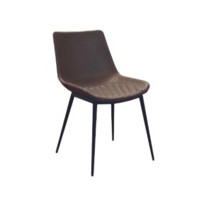 Vittoria chair padded in brown eco-leather with metal pcs. 2