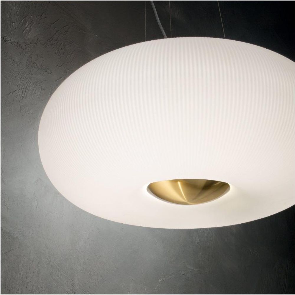 Lampadario Ideal Lux ARIZONA Sospensione Bianco 52 cm  Illuminazione di Stile con Dettagli Eleganti