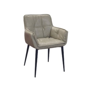 Lily chair padded in beige eco-leather with metal structure pcs. 2