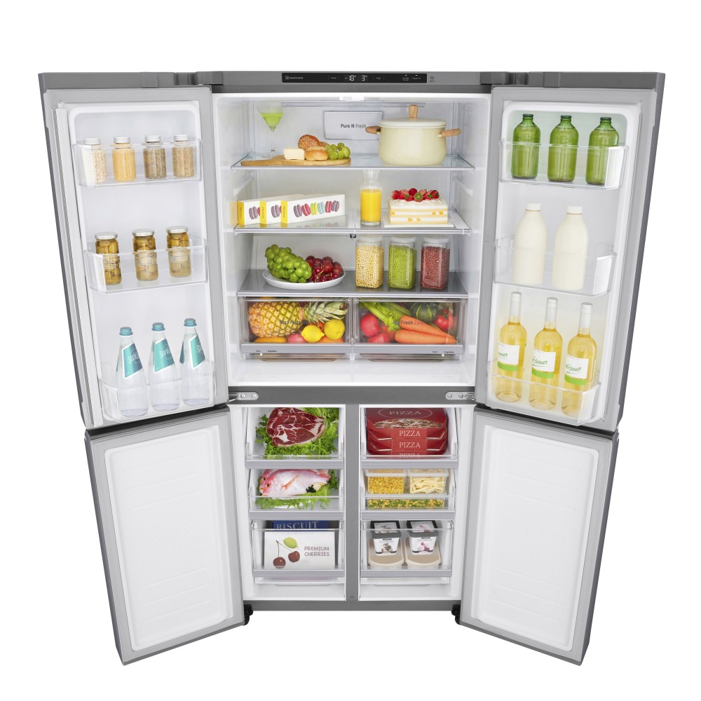 LG GMB844PZFG side-by-side refrigerator Freestanding 530 L F Metallic, Silver