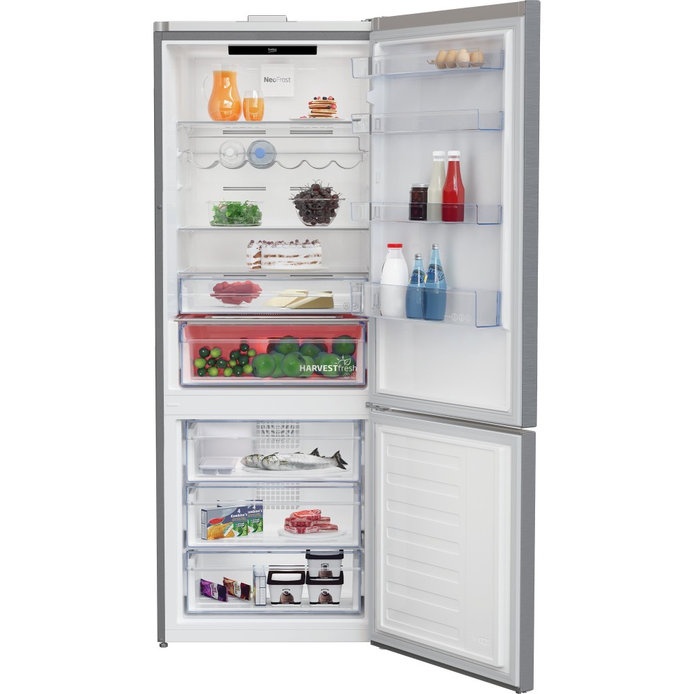 Beko RCNE560E60ZHXBN réfrigérateur-congélateur Pose libre 514 L D Métallique