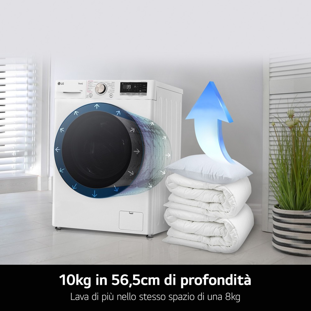 LG F4R7010TSWG machine à laver Charge avant 10 kg 1400 tr min Blanc