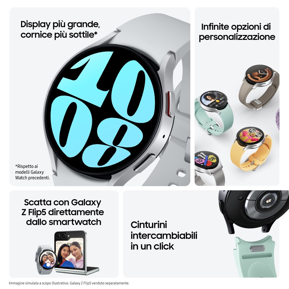 Samsung Galaxy Watch6 Watch6 1.5" OLED 44 mm Digital 480 x 480 pixels Touchscreen Graphite Wi-Fi GPS (satellite)