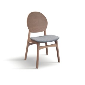 Chaise Nina structure en bois assise rembourrée en tissu 2 pcs