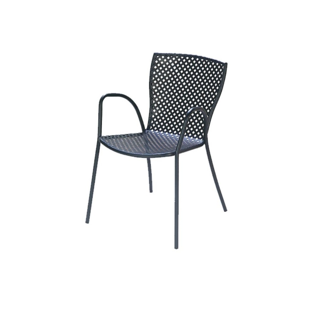 Sedia da esterno Sonia 2 struttura, seduta e schienale in acciaio pre-zincato, colore antracite x 4 pz