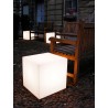 Slide floor lamp, Cubo table and suspension in polyethylene