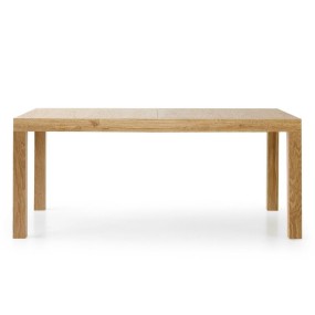 Sami 1 rectangular table in worn oak laminate with 2 extensions of 50 cm
