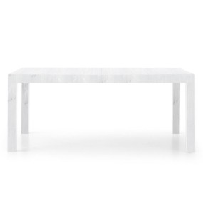 Table rectangulaire Sami 2 en stratifié frêne blanc avec 2 rallonges de 50 cm