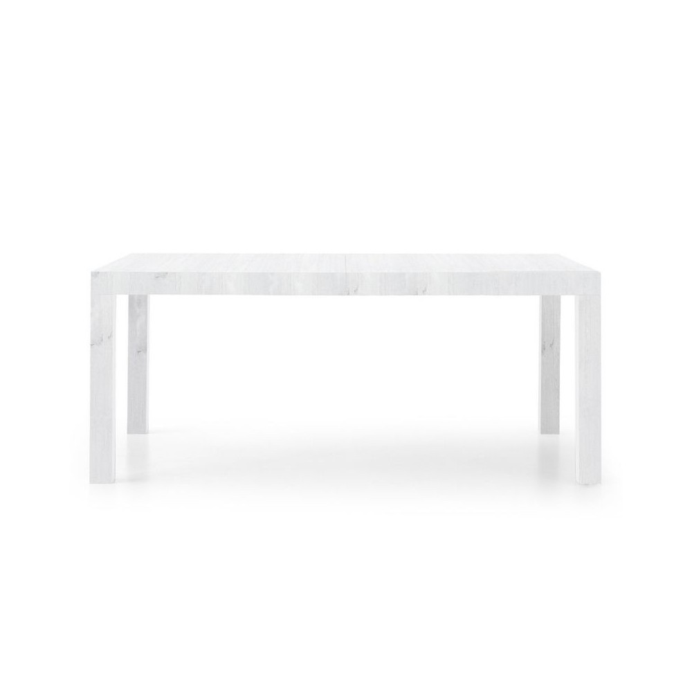 Table rectangulaire Sami 2 en stratifié frêne blanc avec 2 rallonges de 50 cm