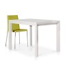 Modern table in white ash laminate with 1 extension of 50 cm