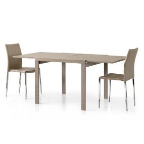 Sonia 1 square extendable table in dove gray laminate, 4 seats