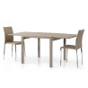 Sonia 1 square extendable table in dove gray laminate, 4 seats