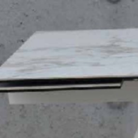 Tavolo allungabile piano vetro ceramica effetto marmo bianco
