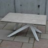 Tavolo allungabile Dan con 2 allunghe 40 cm piano vetro ceramica finitura beton