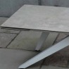 Tavolo allungabile Dan con 2 allunghe 40 cm piano vetro ceramica finitura beton