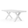 Yucca extendable table, with structure and top in worn white oak laminate, with 2 extensions of 50 cm