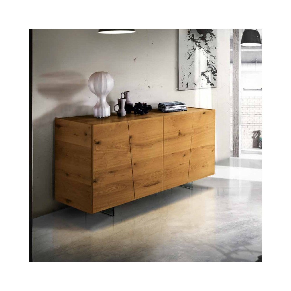 Siria sideboard with 4 hinged doors in knotted oak