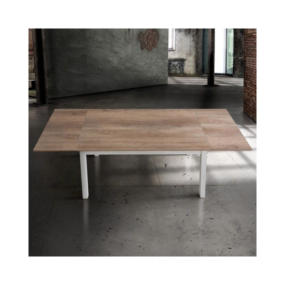 Savio rectangular table with oak laminate top,