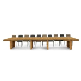 Tavolo Prime struttura e piano in nobilitato, con 5 allunghe da 50 cm