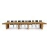 Prime table structure and top in knotted oak melamine, walnut color, with 5 extensions of 50 cm
